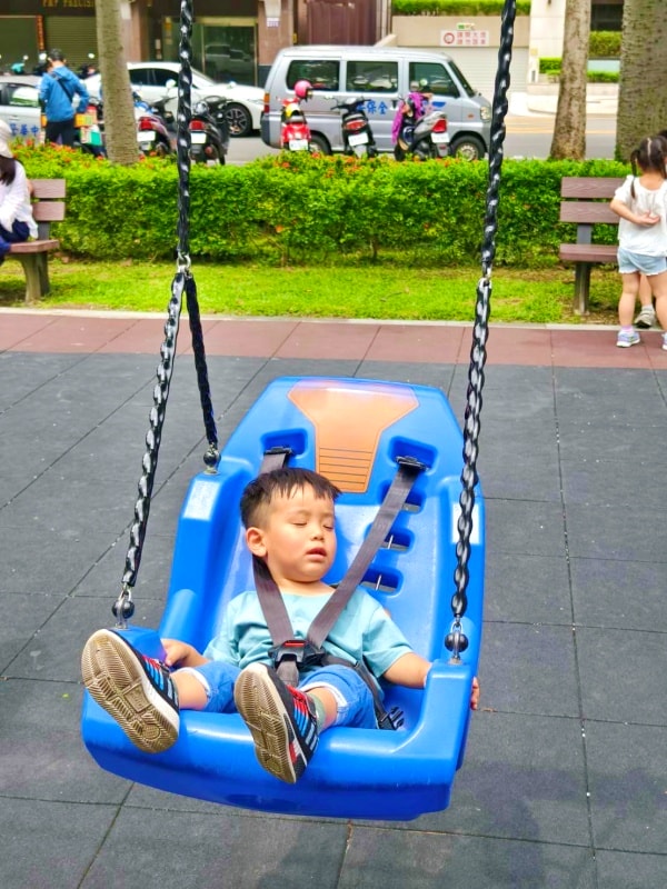 台中南屯┃豐富公園。穿山甲為意象，4公尺高樹屋遊戲場，也有適合小小孩玩的滑梯組，果然是共融式公園，面面俱到!!